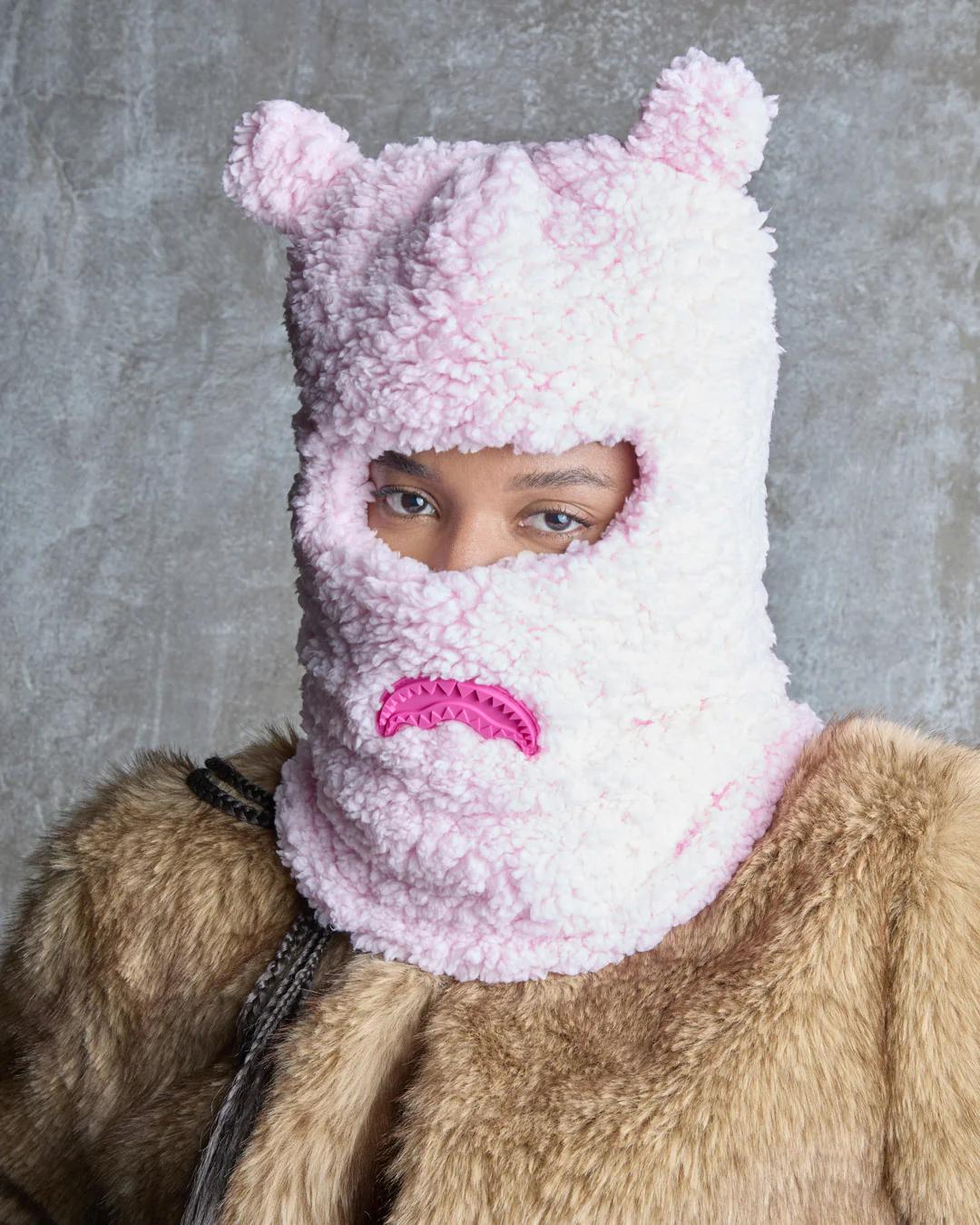 PINK FLEECE BEAR EARS SKI MASK | Sprayground Premium