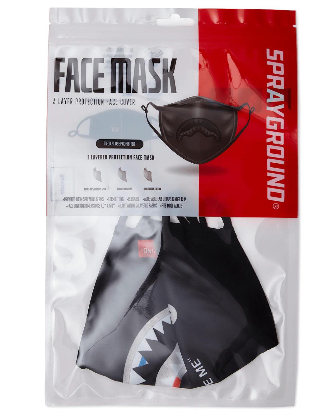 BITE ME SHARK (BLK) POLYESTER FACE MASK | Sprayground Classic