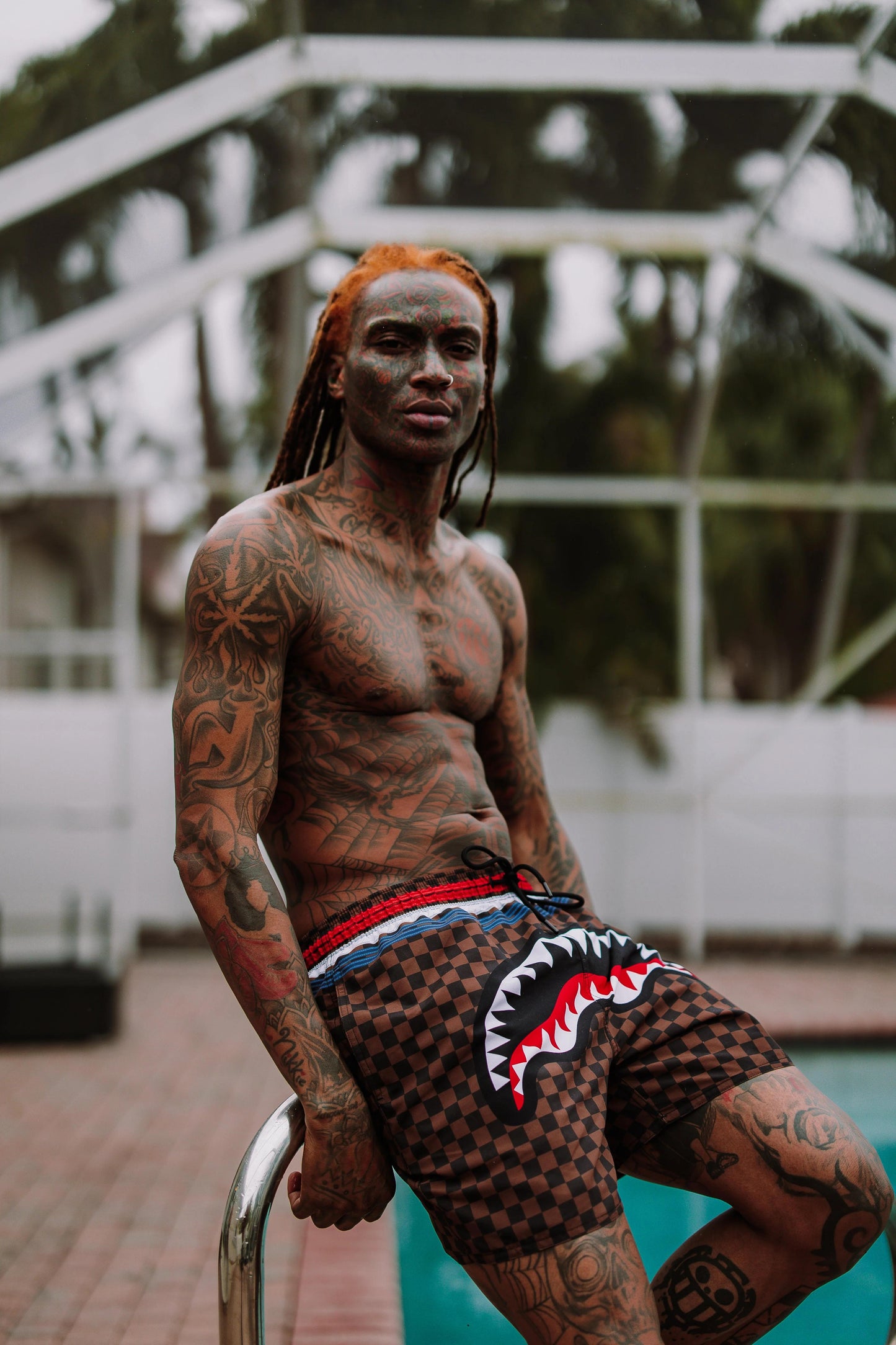 SHARKS IN PARIS GT SWIM SHORTS | Sprayground Everyday