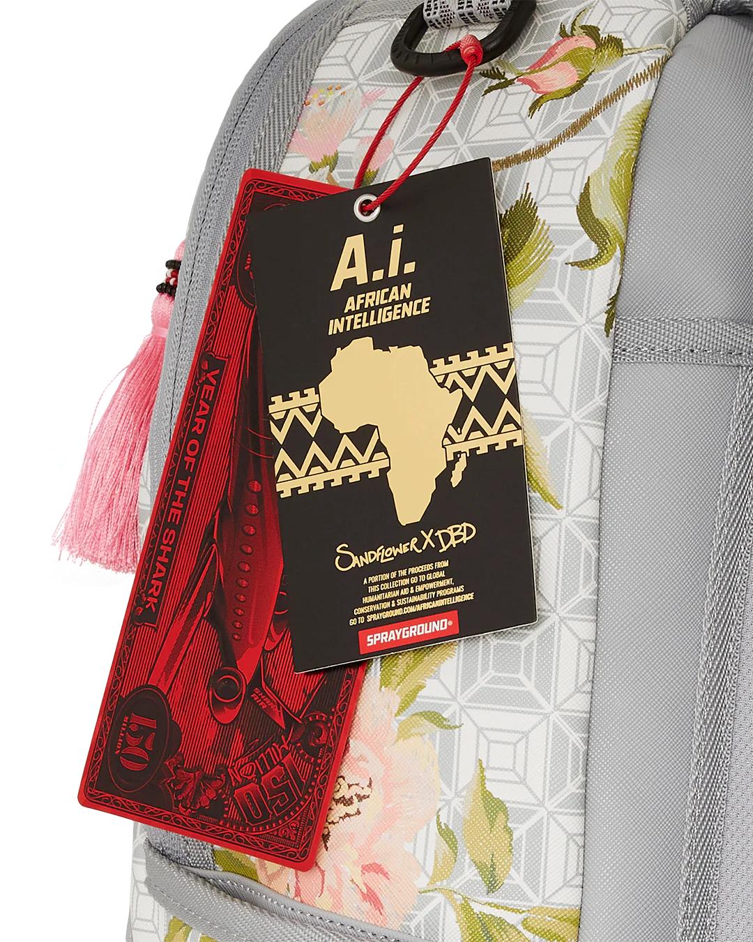 A.I. AFRICAN INTELLIGENCE ELEGANT ENERGY BACKPACK - SANDFLOWER COLLAB | Sprayground New