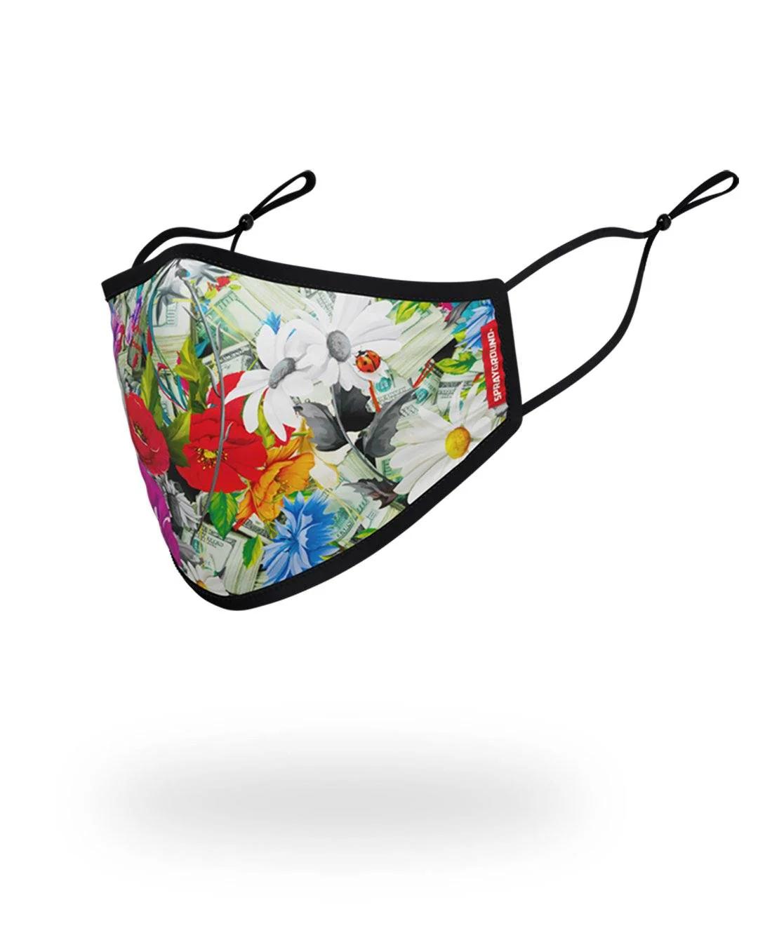 ADULT FLORAL MONEY FORM FITTING FACE MASK | Sprayground Exclusive