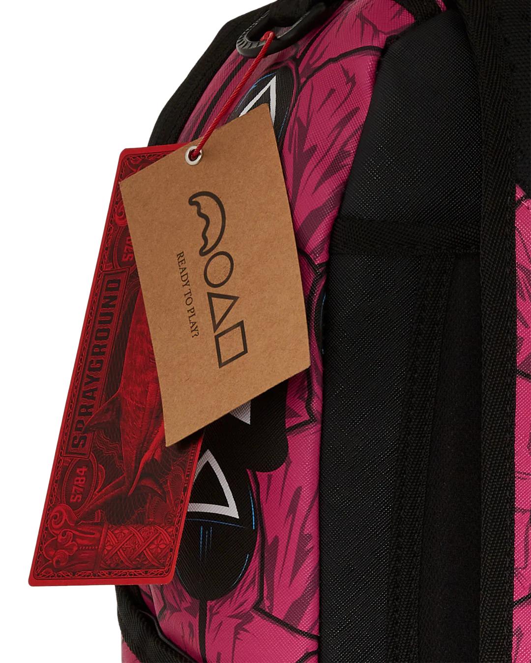 SQUID GAME COLLAB FRONT MAN & PINK GUARD SHARKS BACKPACK | Sprayground Recommended