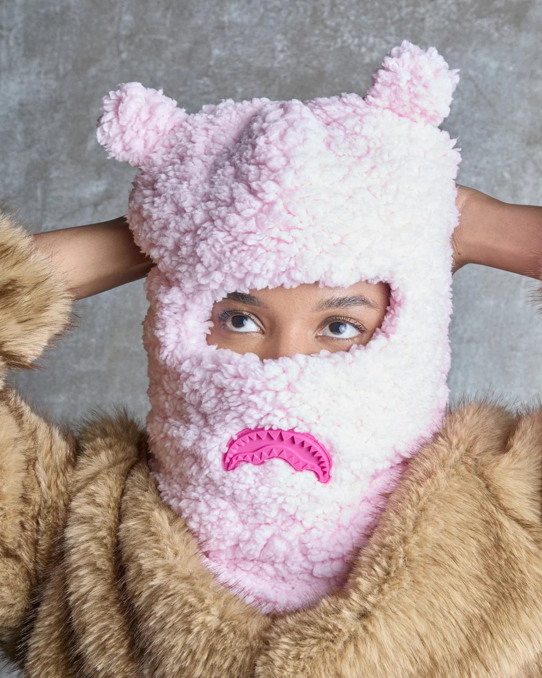 PINK FLEECE BEAR EARS SKI MASK | Sprayground Premium