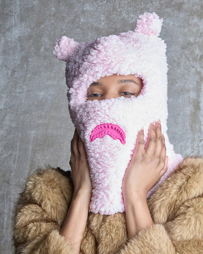 PINK FLEECE BEAR EARS SKI MASK | Sprayground Premium