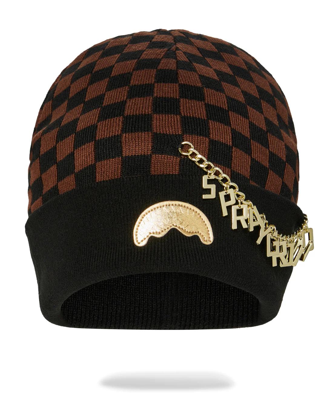 GOLD CHAIN CHECK BEANIE | Sprayground Essential