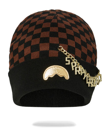 GOLD CHAIN CHECK BEANIE | Sprayground Essential