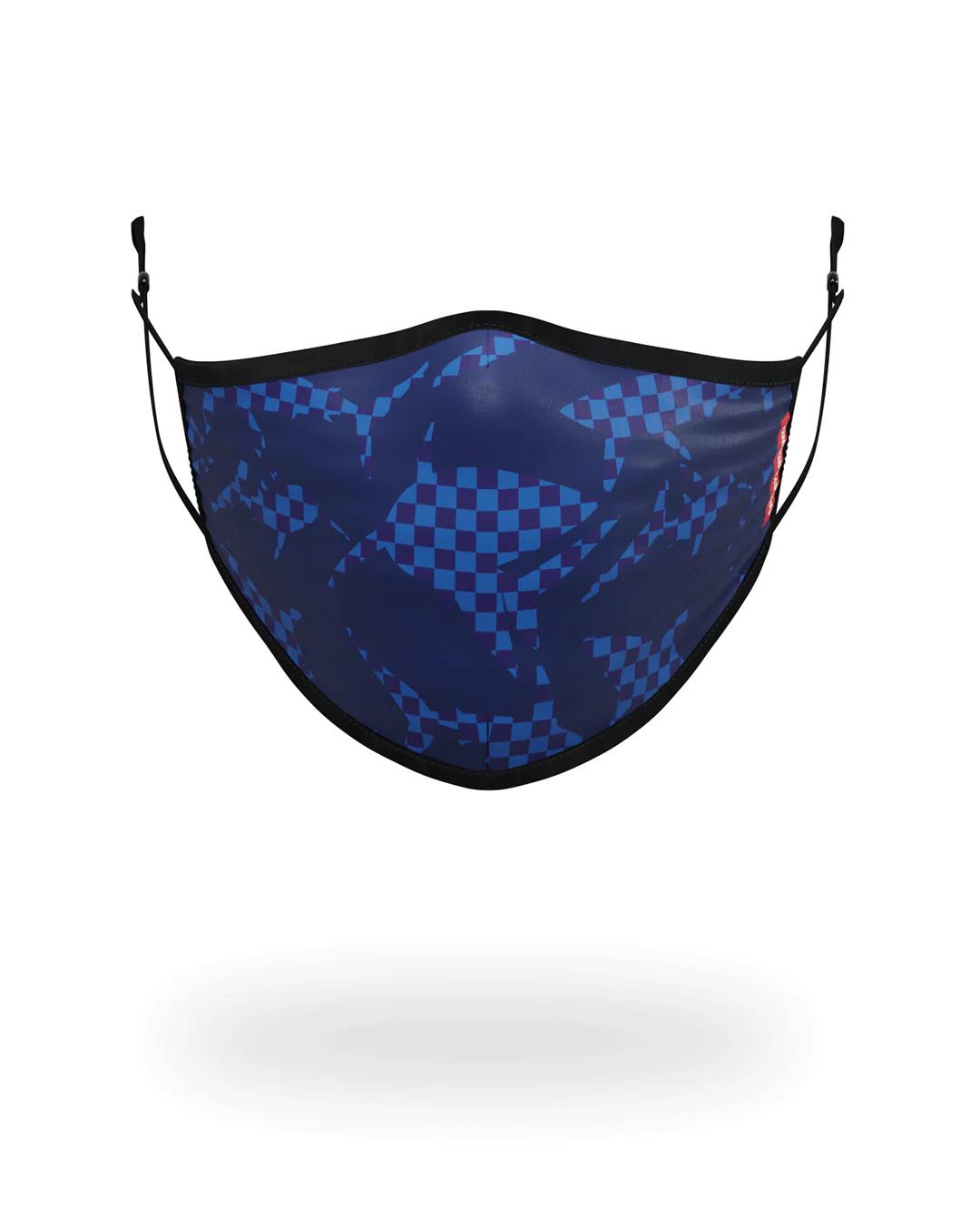 SHARK CHECK (BLUE) FACE MASK | Sprayground Trending