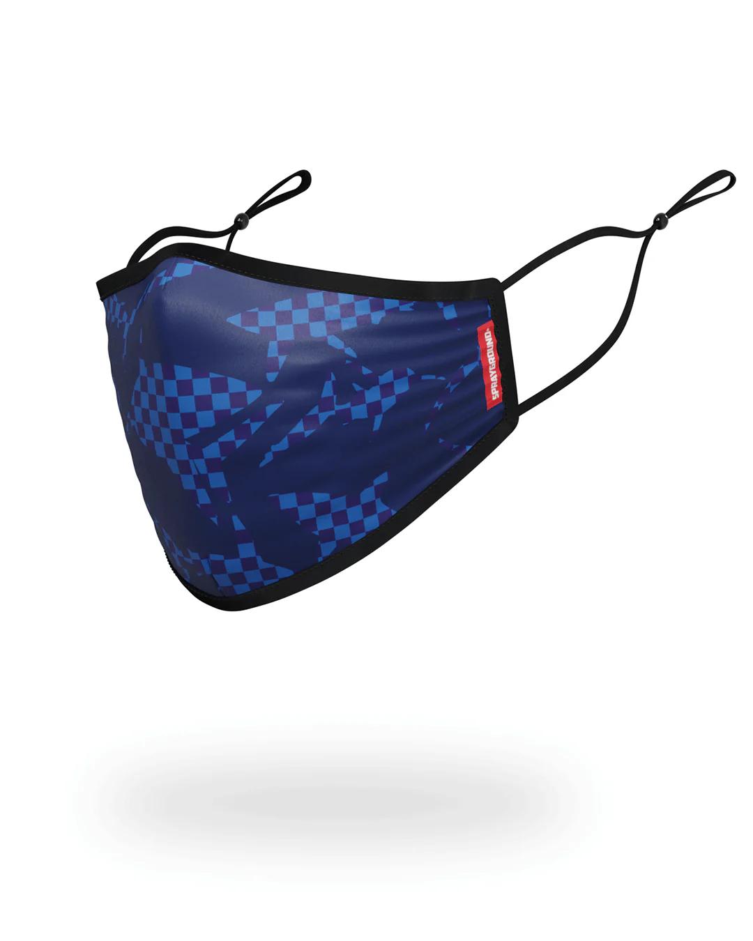 SHARK CHECK (BLUE) FACE MASK | Sprayground Trending