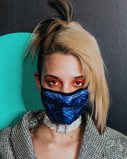 SHARK CHECK (BLUE) FACE MASK | Sprayground Trending