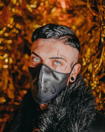 MIDNIGHT SHARK VEGAN LEATHER FACEMASK | Sprayground Quality