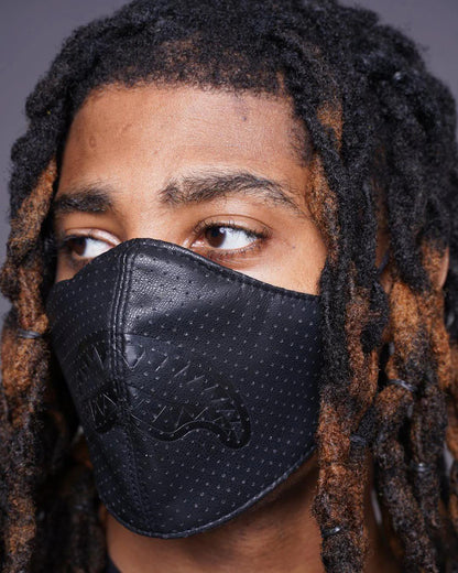 MIDNIGHT SHARK VEGAN LEATHER FACEMASK | Sprayground Quality