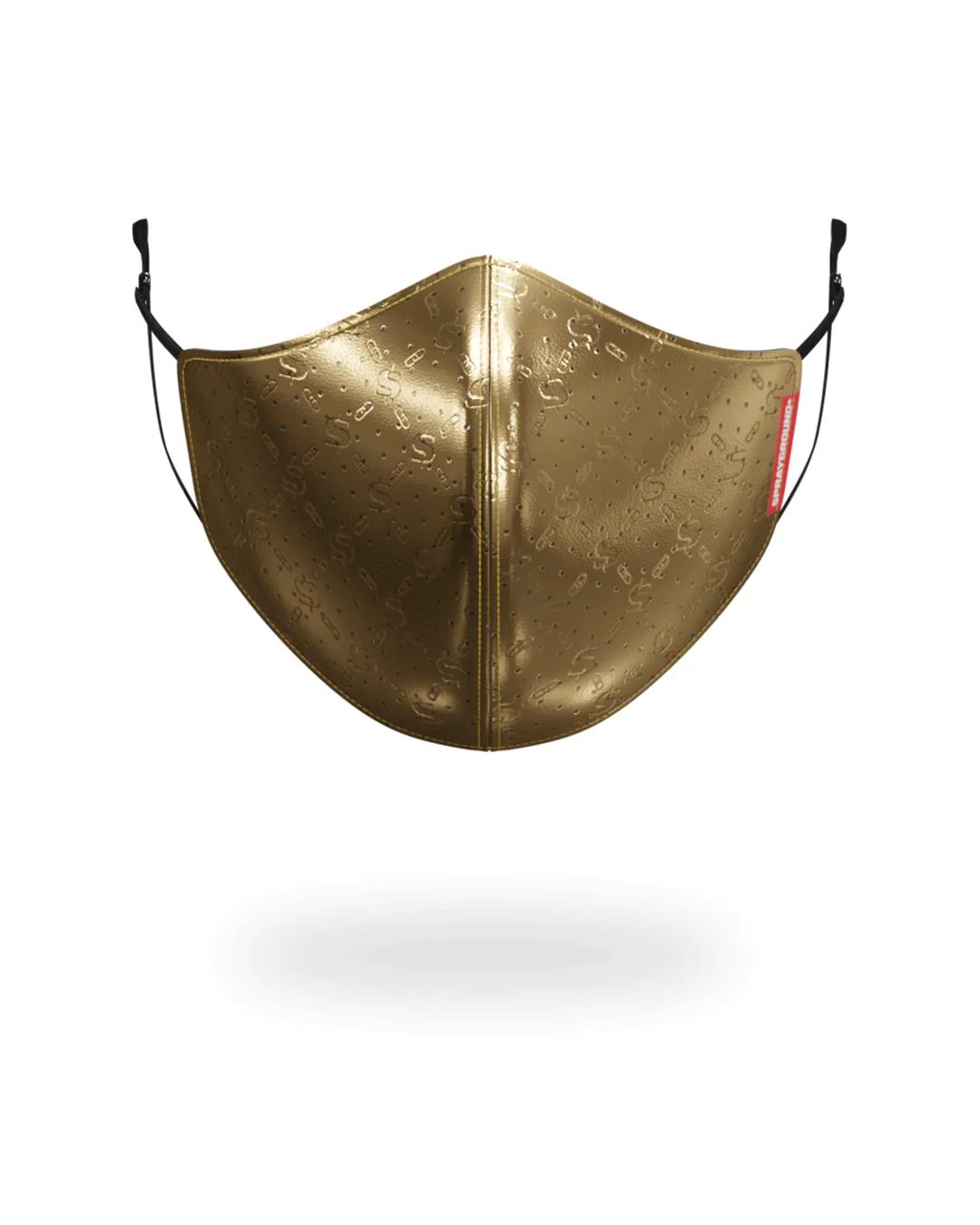 GOLD MONEY PATTERN VEGAN LEATHER FACE MASK | Sprayground Premium