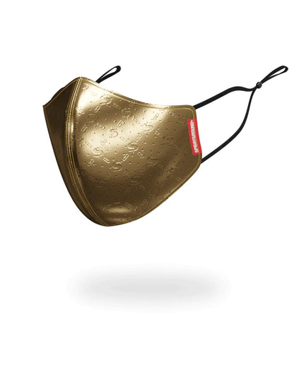 GOLD MONEY PATTERN VEGAN LEATHER FACE MASK | Sprayground Premium