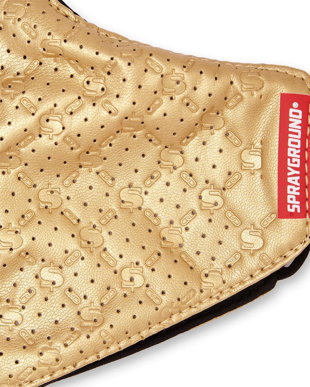 GOLD MONEY PATTERN VEGAN LEATHER FACE MASK | Sprayground Premium