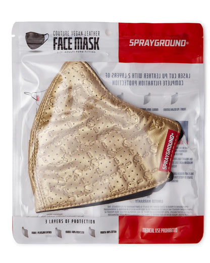 GOLD MONEY PATTERN VEGAN LEATHER FACE MASK | Sprayground Premium
