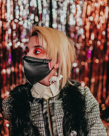 DAMAGE CONTROL STASH POCKET VEGAN LEATHER FACE MASK | Sprayground Featured