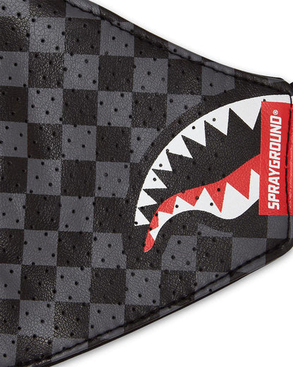 SHARKS IN PARIS (GRAY) VEGAN LEATHER FACE MASK | Sprayground Popular