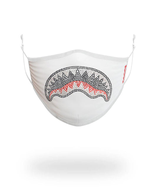 TRINITY DIAMOND SHARK (WHT) POLYESTER FACE MASK | Sprayground Exclusive