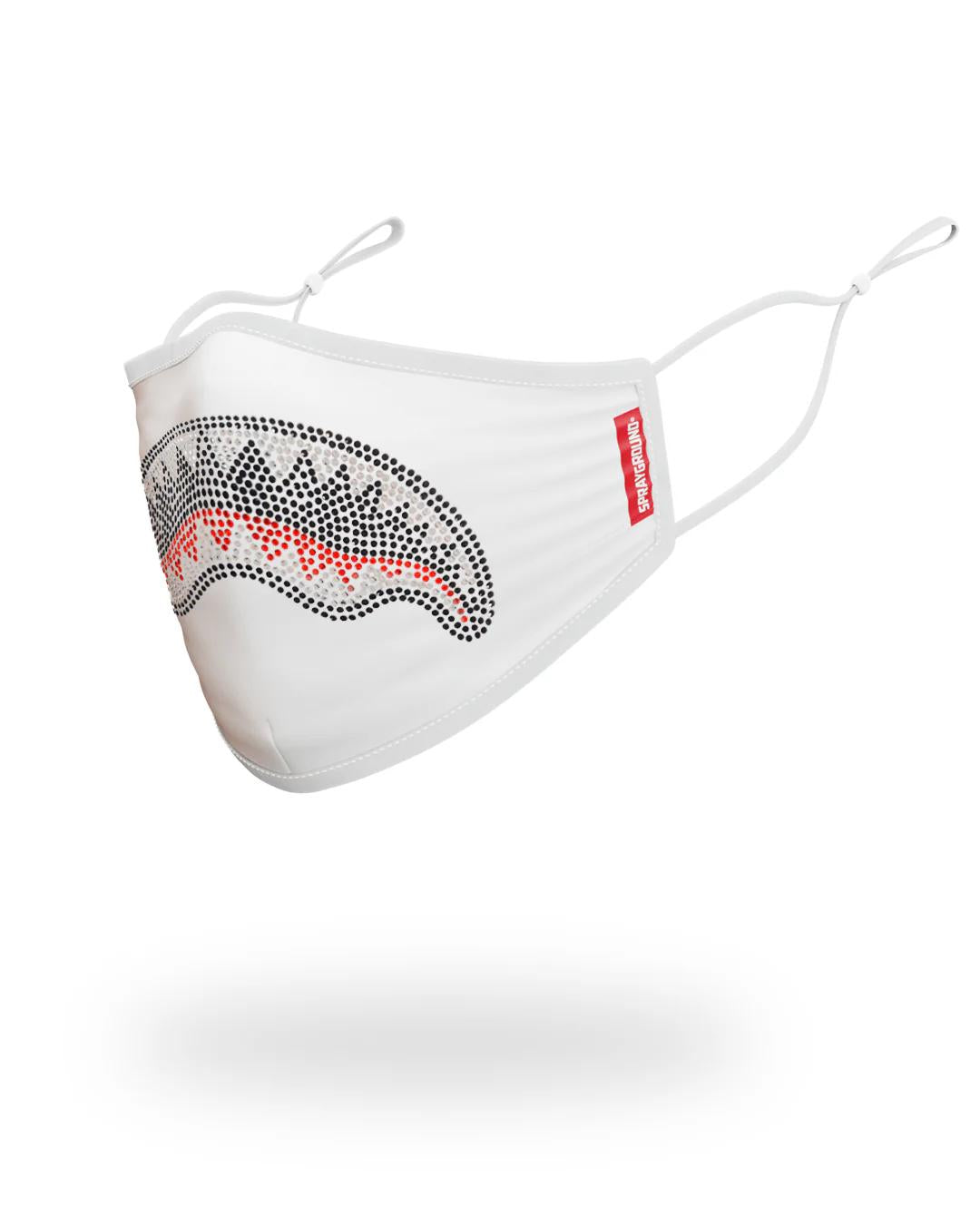 TRINITY DIAMOND SHARK (WHT) POLYESTER FACE MASK | Sprayground Exclusive