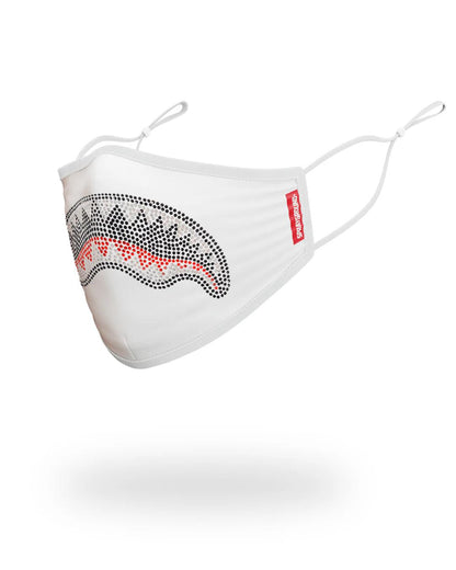 TRINITY DIAMOND SHARK (WHT) POLYESTER FACE MASK | Sprayground Exclusive