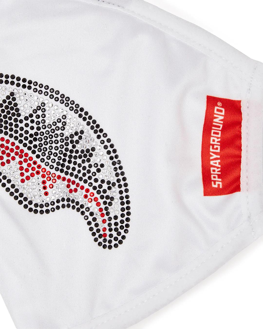 TRINITY DIAMOND SHARK (WHT) POLYESTER FACE MASK | Sprayground Exclusive