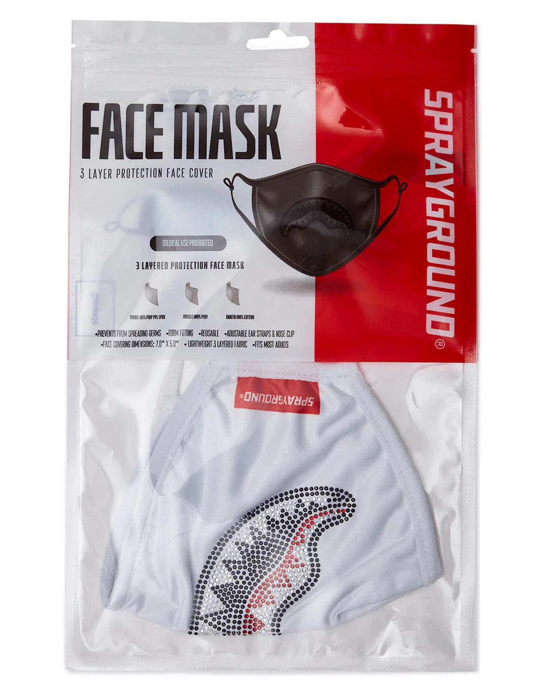 TRINITY DIAMOND SHARK (WHT) POLYESTER FACE MASK | Sprayground Exclusive