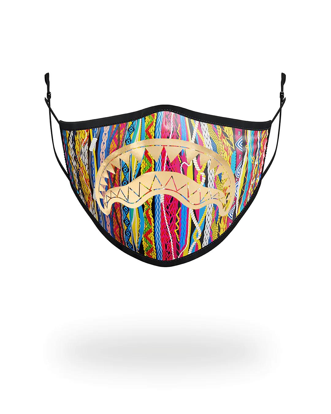 1994 GOLD METALLIC SHARK POLYESTER FACE MASK | Sprayground Signature