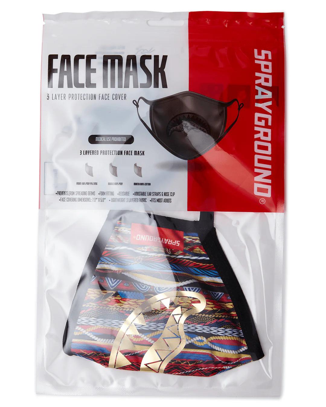 1994 GOLD METALLIC SHARK POLYESTER FACE MASK | Sprayground Signature