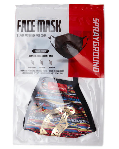 1994 GOLD METALLIC SHARK POLYESTER FACE MASK | Sprayground Signature