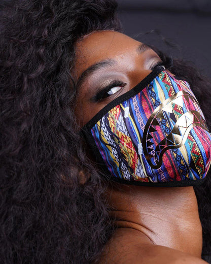 1994 GOLD METALLIC SHARK POLYESTER FACE MASK | Sprayground Signature