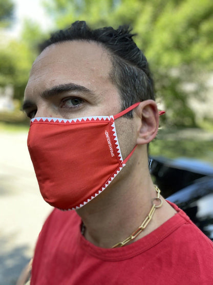 ADULT VERTICAL SHARK (RED) FORM-FITTING FACE MASK | Sprayground Everyday