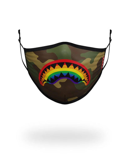 ADULT RAINBOW SHARK FORM FITTING FACE MASK | Sprayground Value