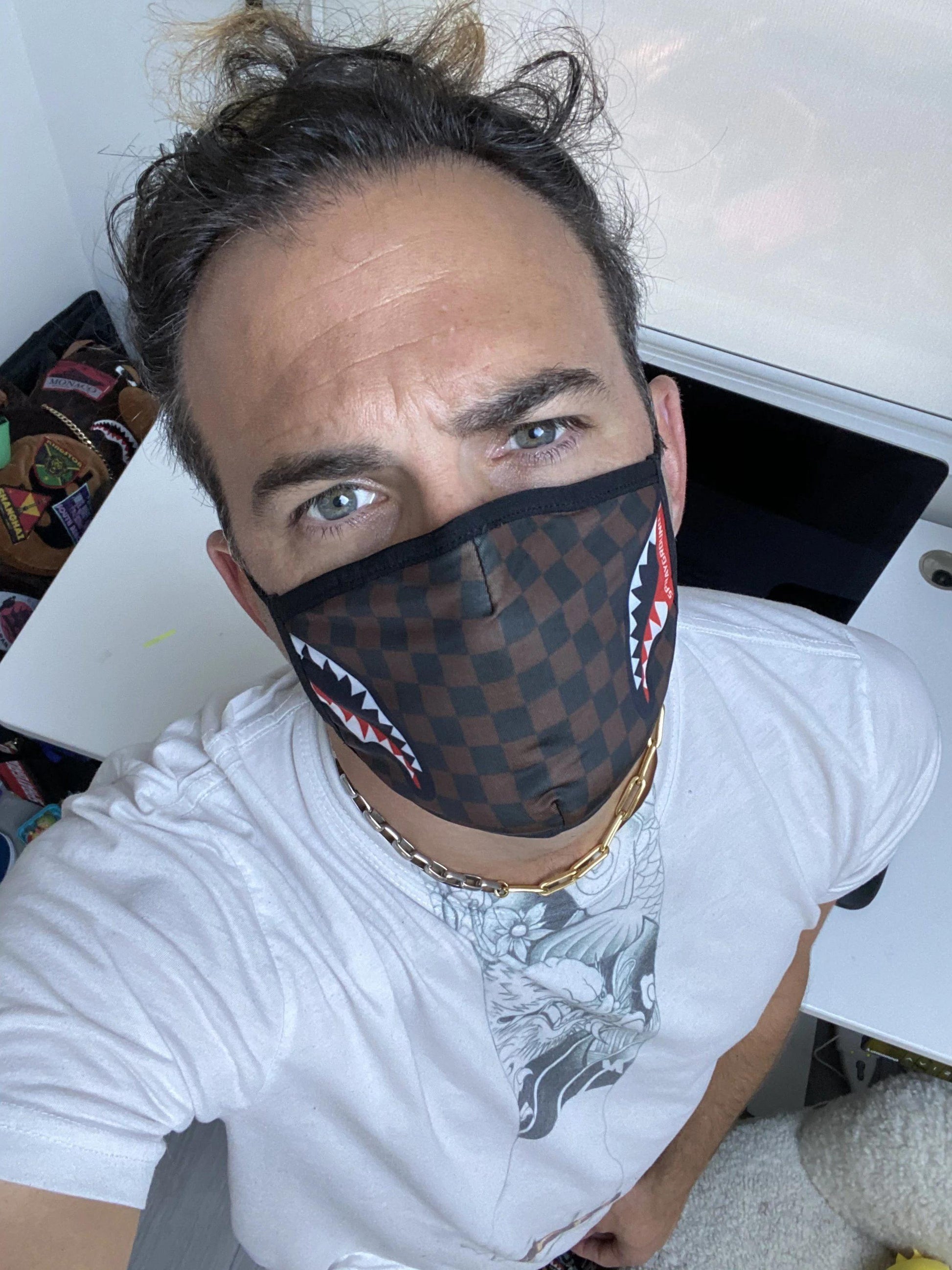 ADULT SHARKS IN PARIS (SIDE SHARK) FORM-FITTING FACE MASK | Sprayground Latest