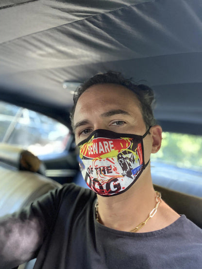 ADULT BEWARE OF THE DOG FORM-FITTING FACE MASK | Sprayground Featured