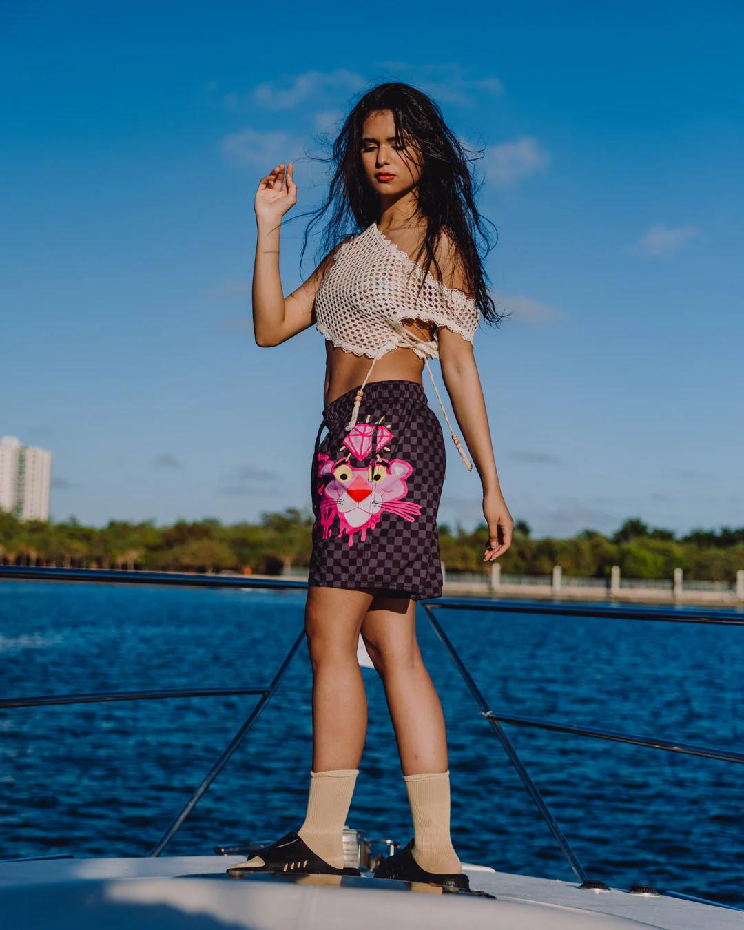 PINK PANTHER DIAMOND SHARK SWIM SHORTS | Sprayground Trending