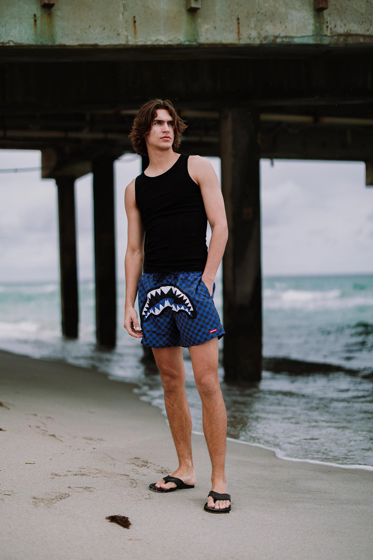 MIDNIGHT MAGIC SHARKS IN PARIS SWIM SHORTS | Sprayground Featured