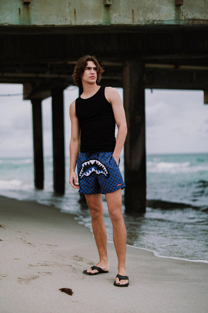 MIDNIGHT MAGIC SHARKS IN PARIS SWIM SHORTS | Sprayground Featured