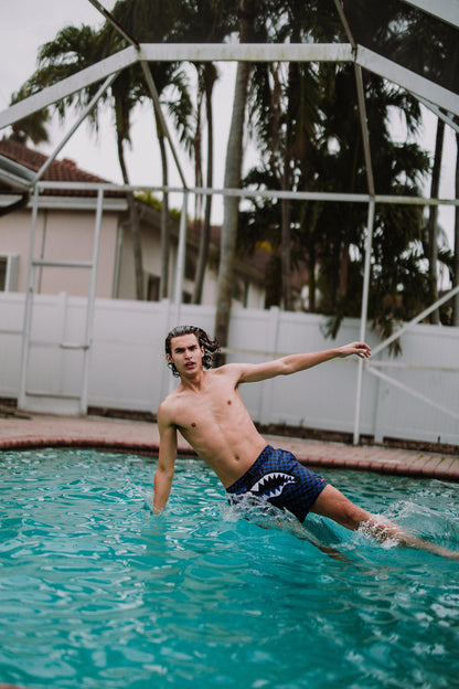 MIDNIGHT MAGIC SHARKS IN PARIS SWIM SHORTS | Sprayground Featured