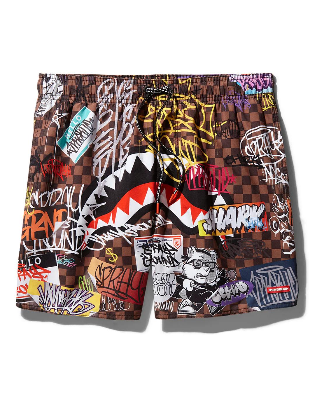 SHARKS IN PARIS JETSKI SWIM TRUNKS | Sprayground Value
