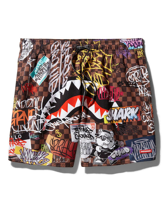 SHARKS IN PARIS JETSKI SWIM TRUNKS | Sprayground Value