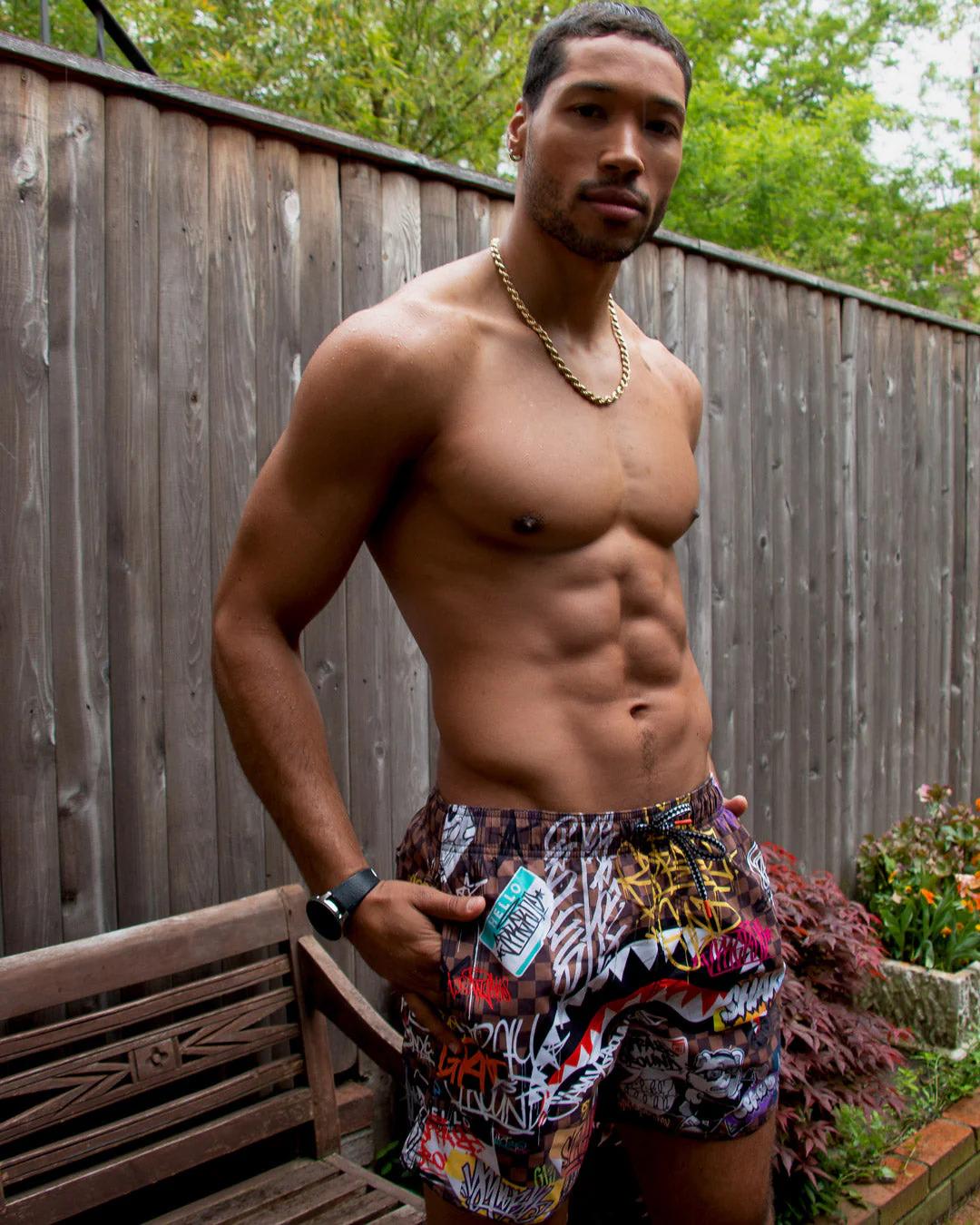 SHARKS IN PARIS JETSKI SWIM TRUNKS | Sprayground Value