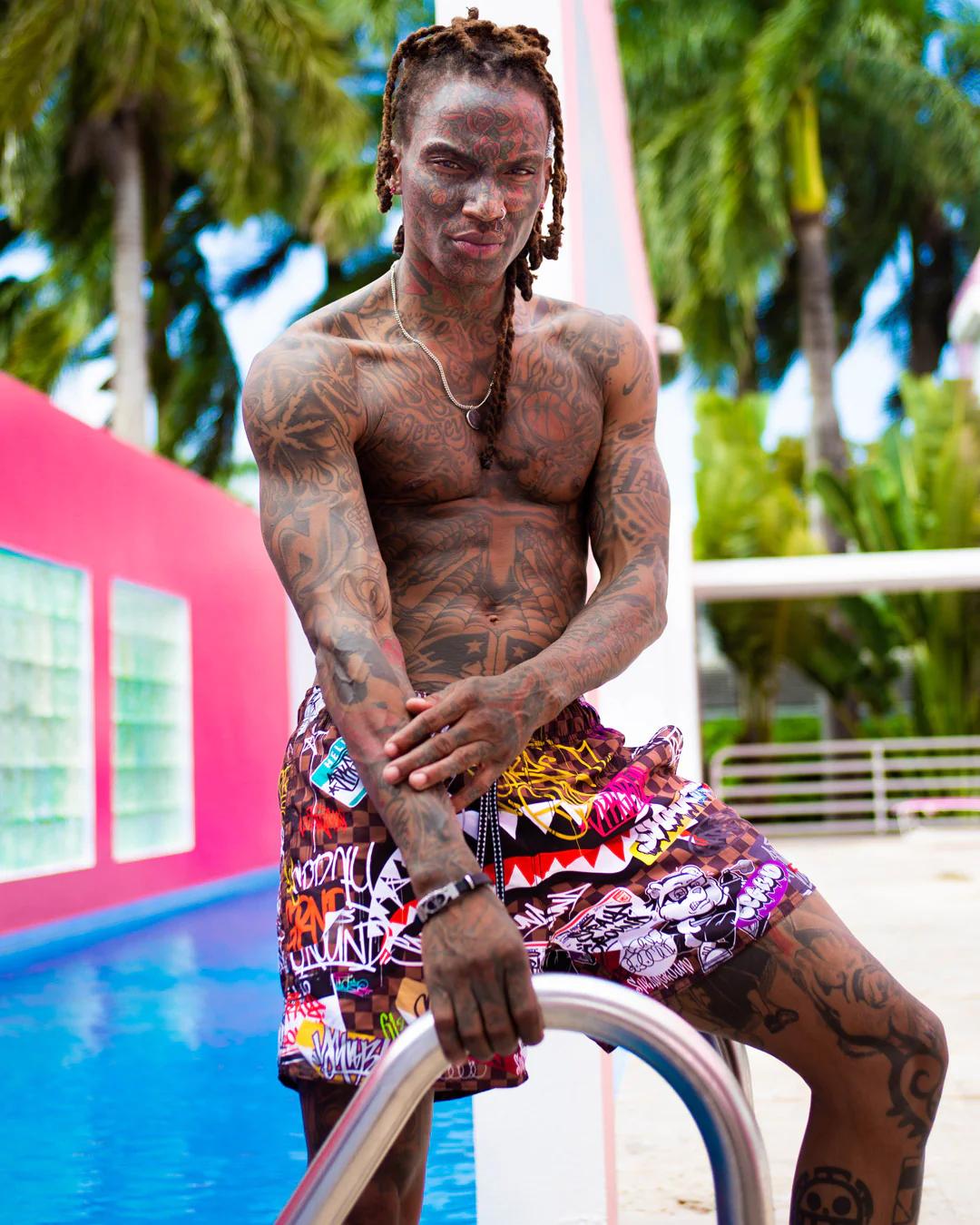 SHARKS IN PARIS JETSKI SWIM TRUNKS | Sprayground Value