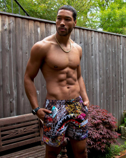 SHARKS IN PARIS JETSKI SWIM TRUNKS | Sprayground Value