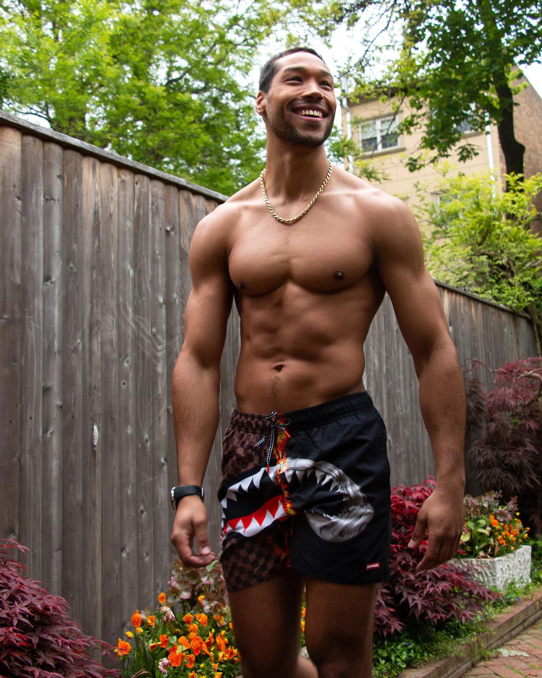 SHARKS IN PARIS UNSTOPPABLE SWIM TRUNKS | Sprayground Premium