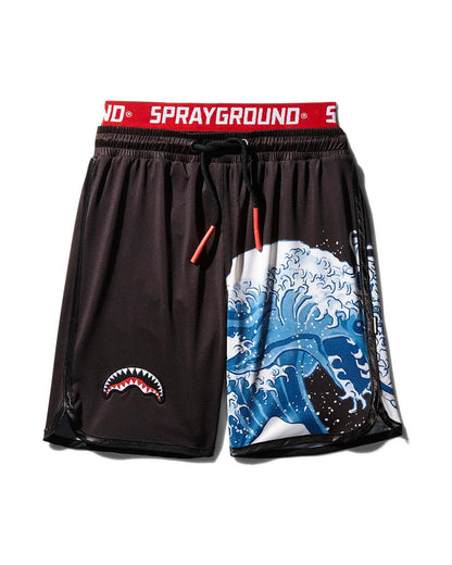 KIDS JAPAN WAVE SWIM TRUNKS (BLACK) | Sprayground Exclusive