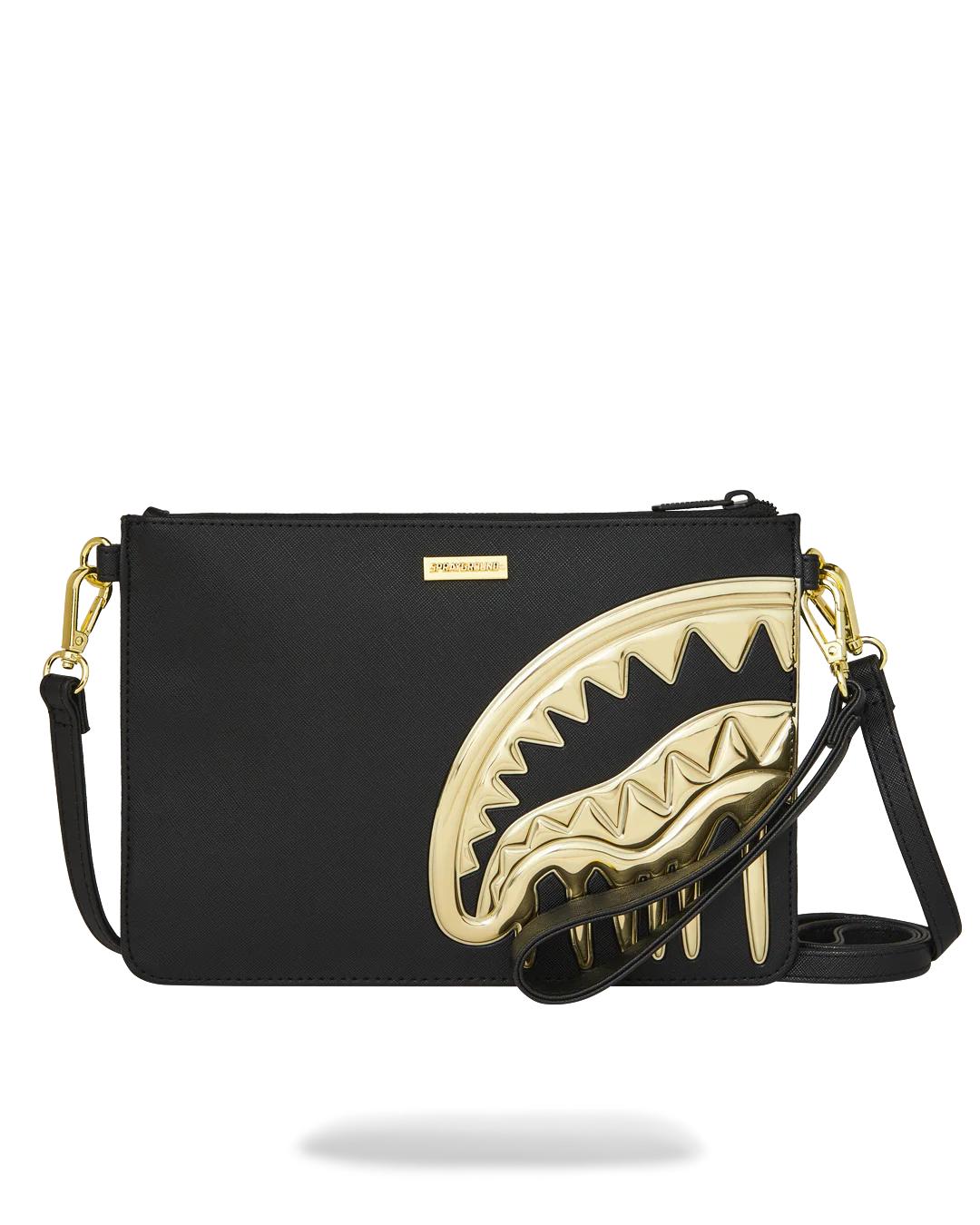 GOLDHEART SHARK DRIP CROSSOVER CLUTCH | Sprayground Signature