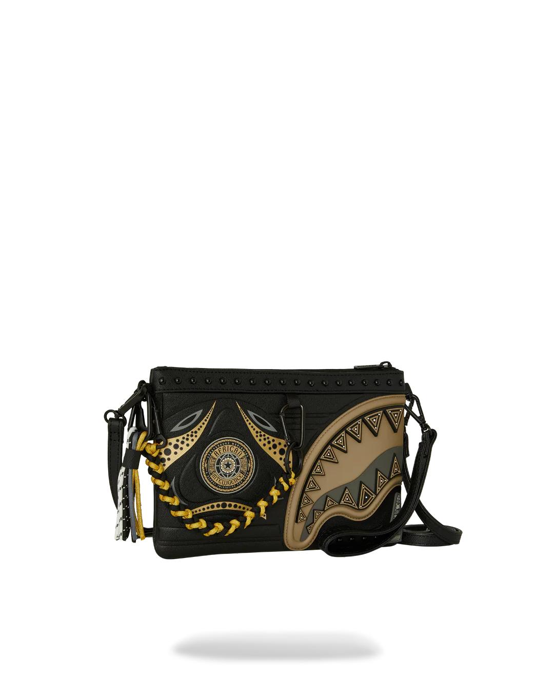 A.I. AFRICAN INTELLIGENCE SHARKS OF THE GOLD OCEAN CROSSOVER CLUTCH - | Sprayground New
