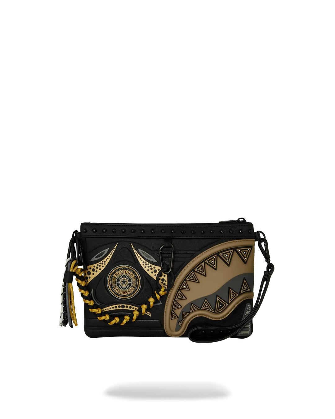 A.I. AFRICAN INTELLIGENCE SHARKS OF THE GOLD OCEAN CROSSOVER CLUTCH - | Sprayground New