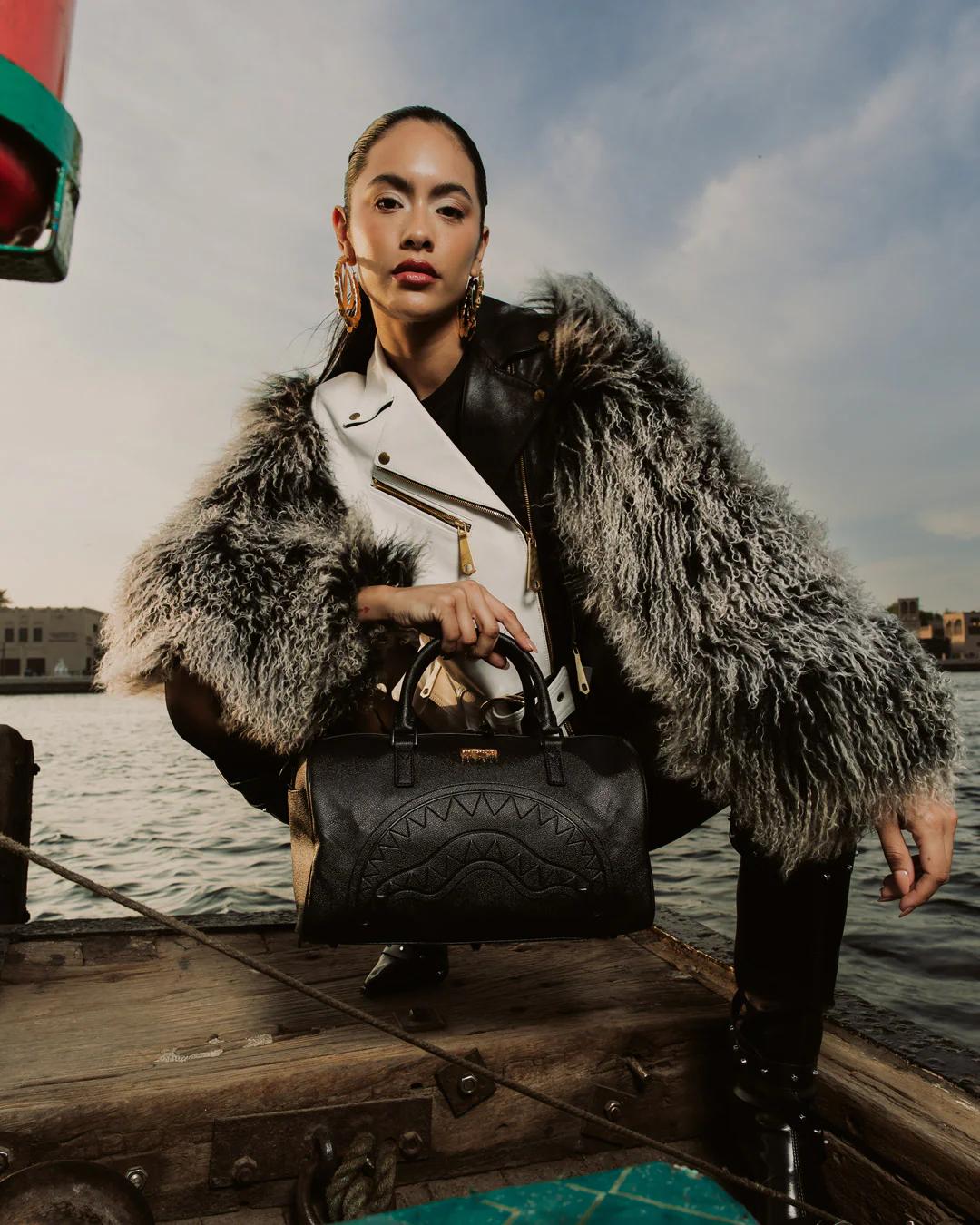 GOLD BRICK DRIP MINI DUFFLE | Sprayground Featured