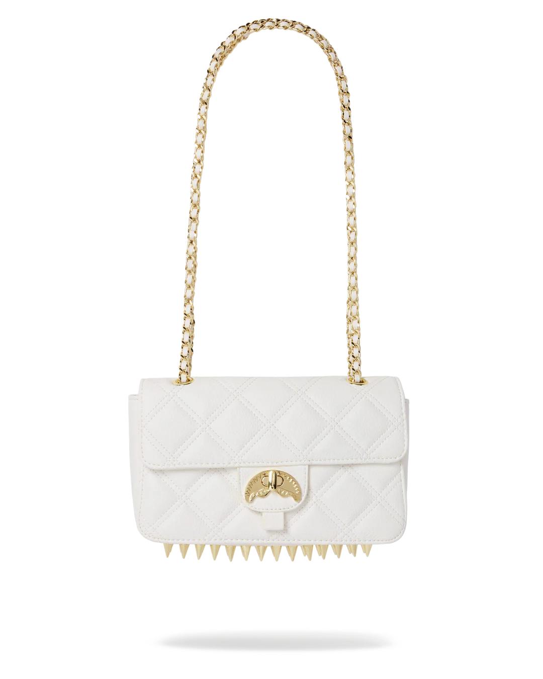 RIVIERA LE BLANC GOLD CHAIN SHARK HANDBAG | Sprayground Latest